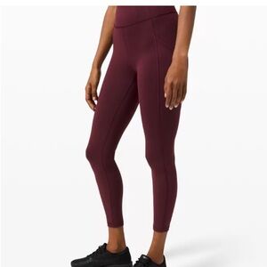 Lululemon Athletica Red Merlot High-Waisted Leggings Size 4
